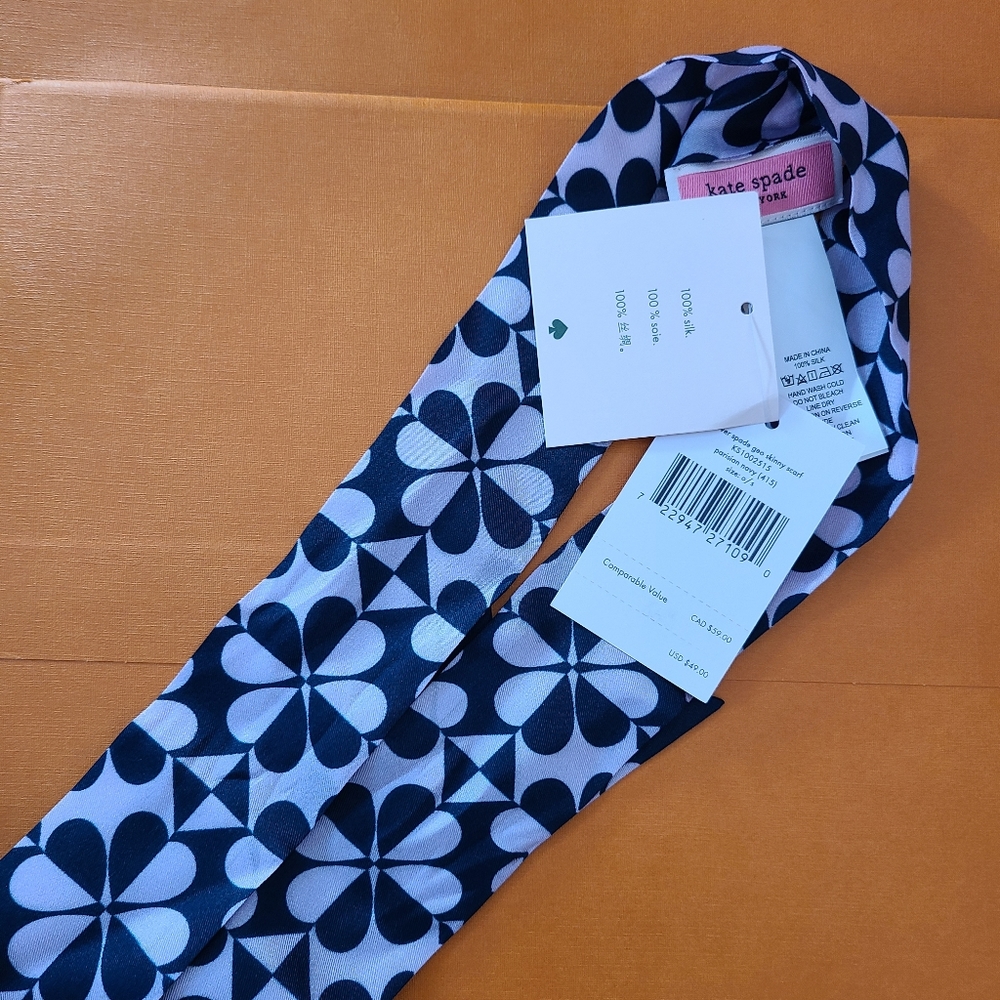Brand New Kate Spade Geo Skinny Scarf